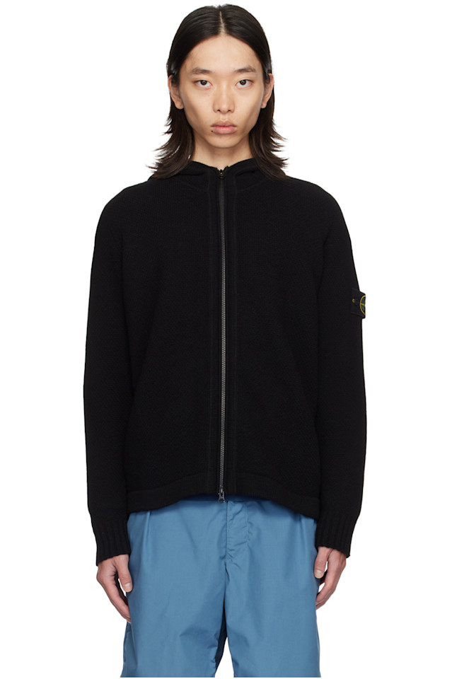

Кардиган с капюшоном Stone Island, черный