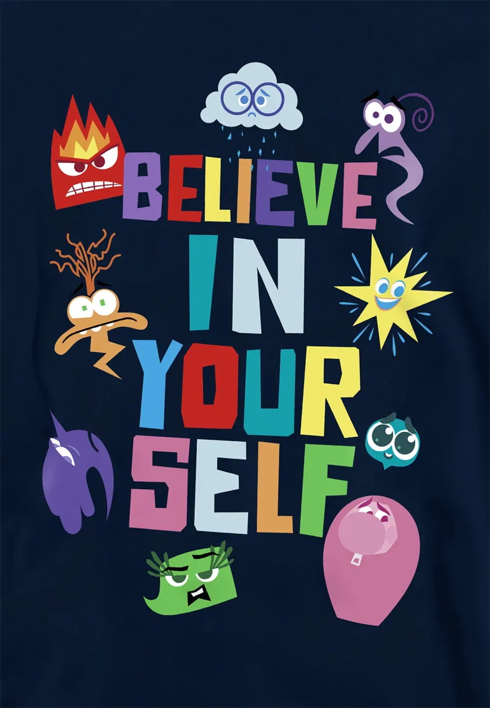 Детская худи Inside Out 2 Believe In Yourself, Disney, темно-синий — фото 2