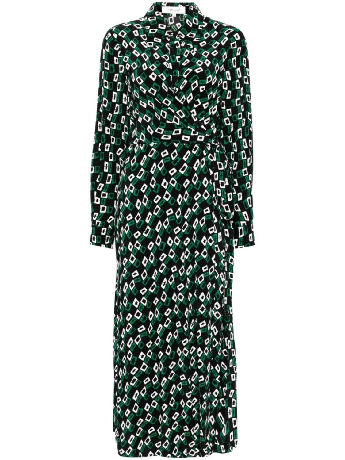 

DVF Diane von Furstenberg платье-халат с графическим принтом по всей поверхности, черный