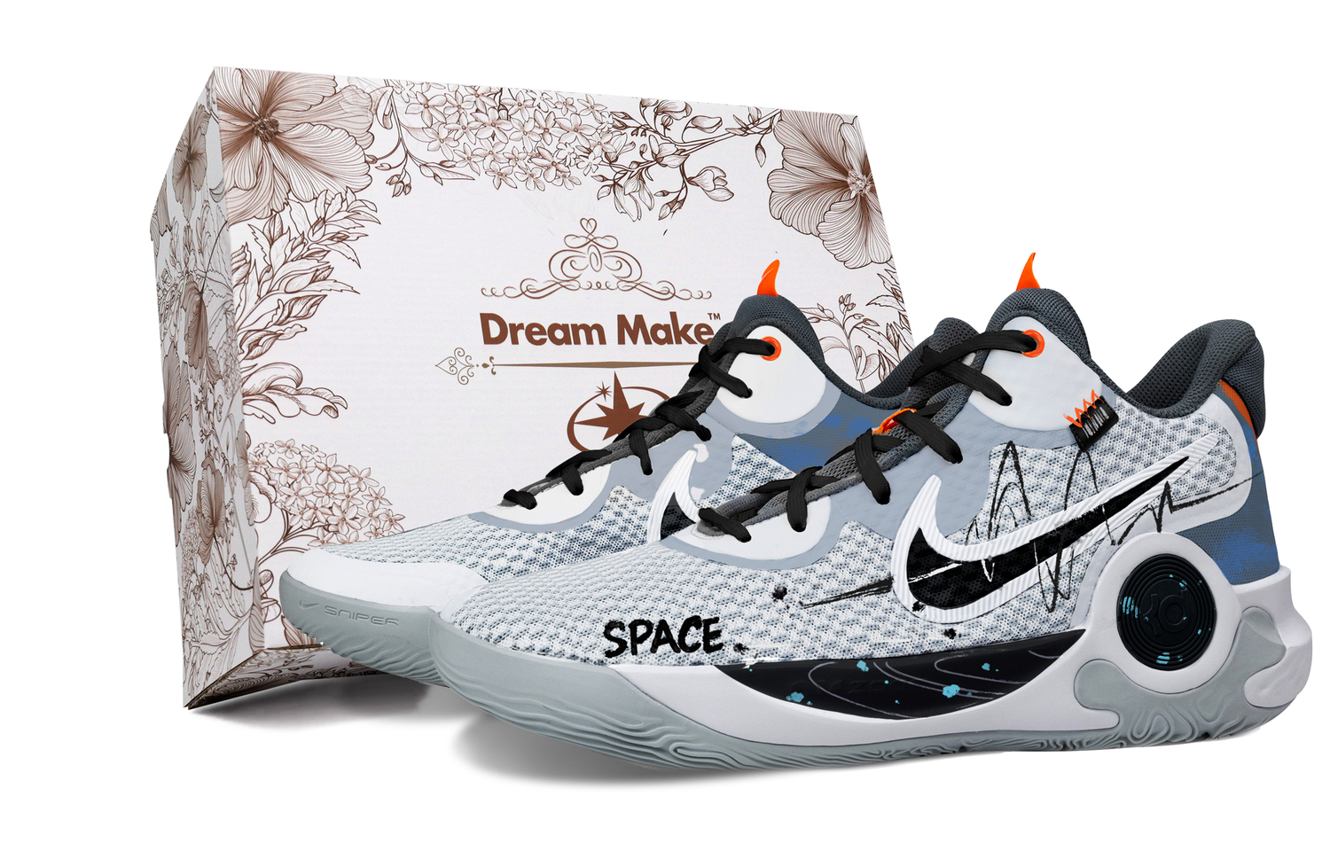 

Nike Кроссовки баскетбольные KD Trey 5 IX Xingji Lost Voyage с белой коробкой амортизирующие дышащие мид-топ унисекс светло-серые, цвет Light Gray