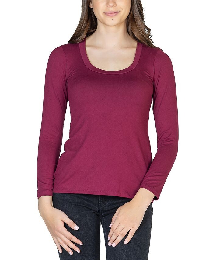 

Женский топ с круглым вырезом и длинными рукавами 24seven Comfort Apparel, фиолетовый