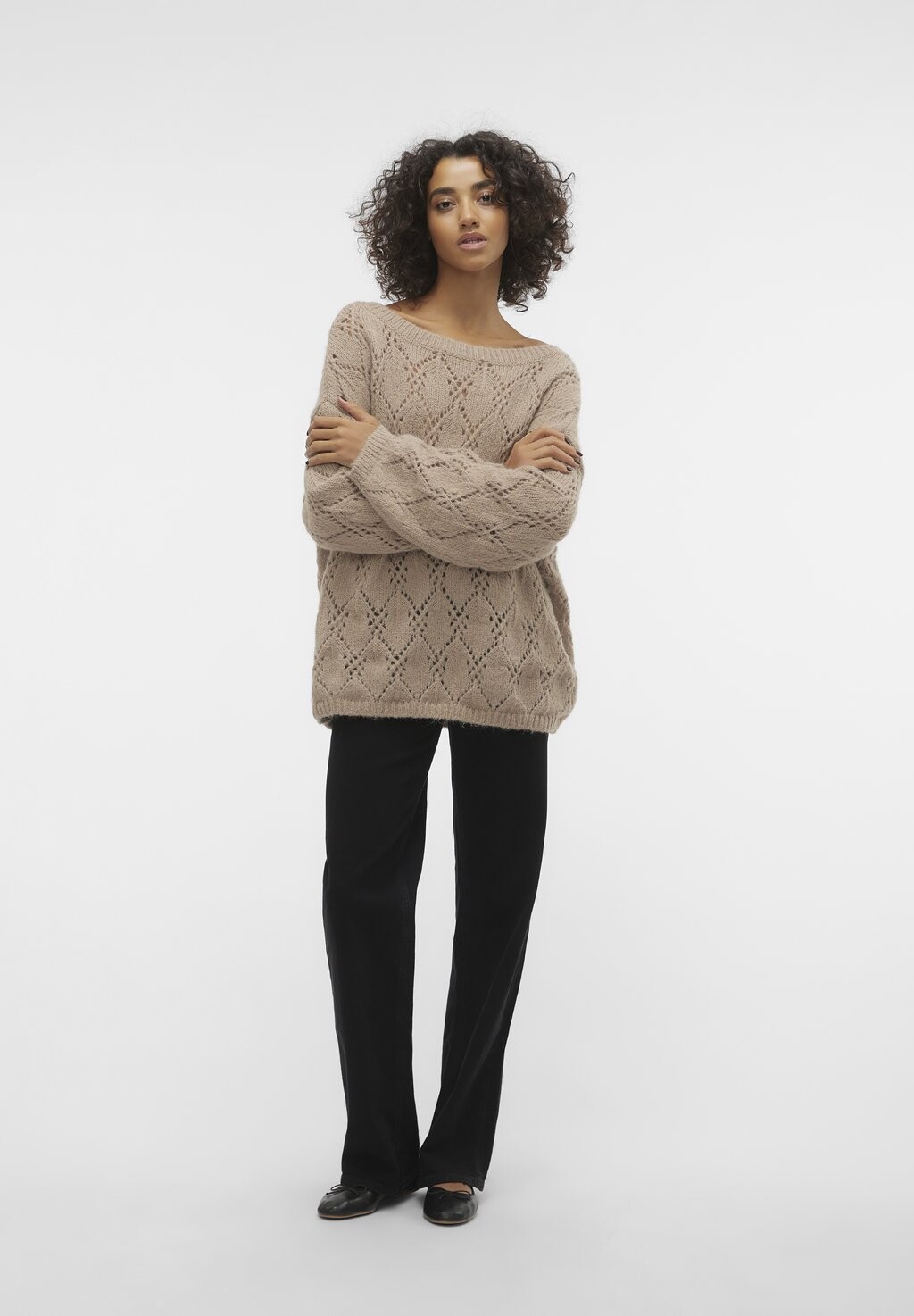 

Трикотаж Stitch Vero Moda STAR LS BOATNECK LONG GA EXC, цвет silver mink