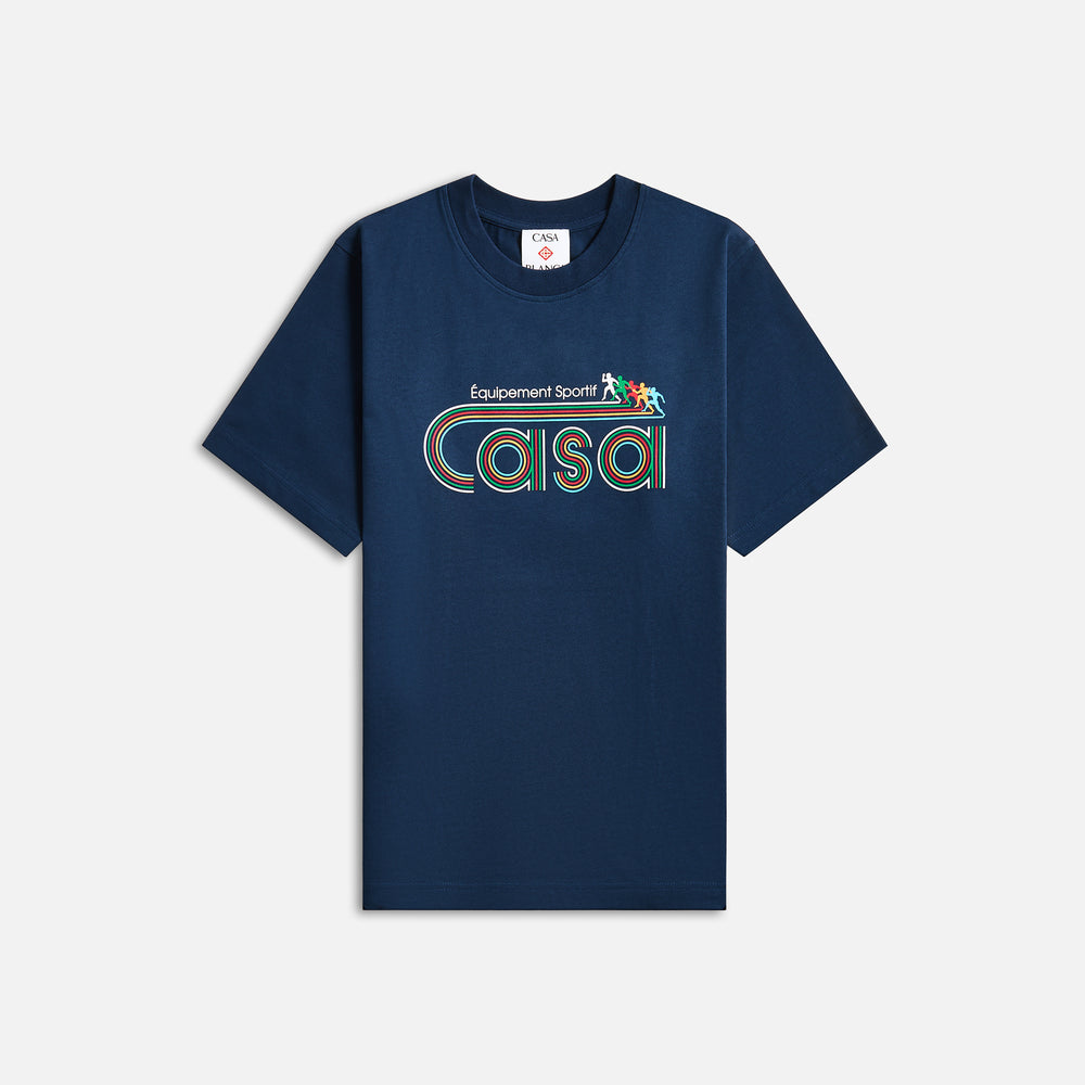 

Футболка Casablanca Equipmenet Sportif Screen Printed Tee, темно-синий