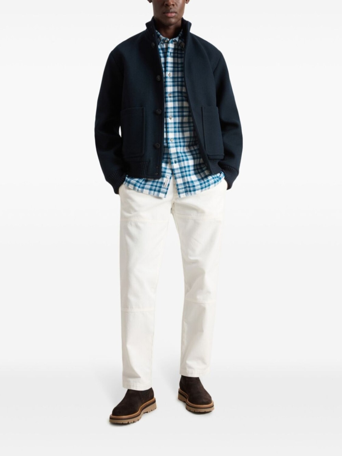 

Woolrich фланелевая рубашка в клетку, синий