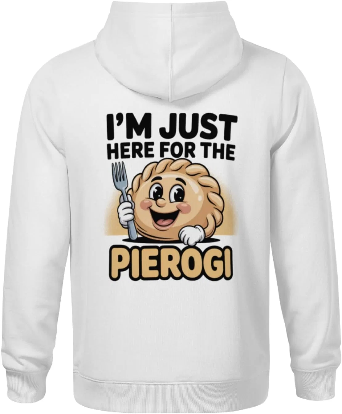Детская худи с капюшоном Funny Just Here For Pierogi, HEAPPER, белый — фото 3