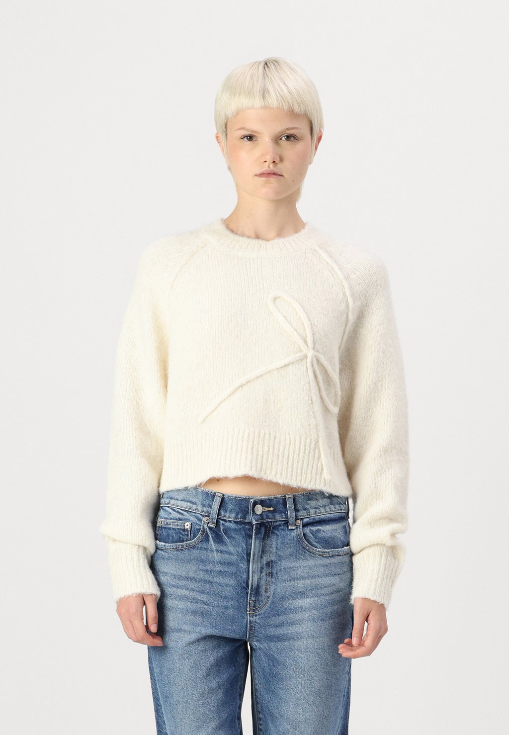 

Джемпер CROPPED CREW BOW NOVELTY American Eagle, молочный