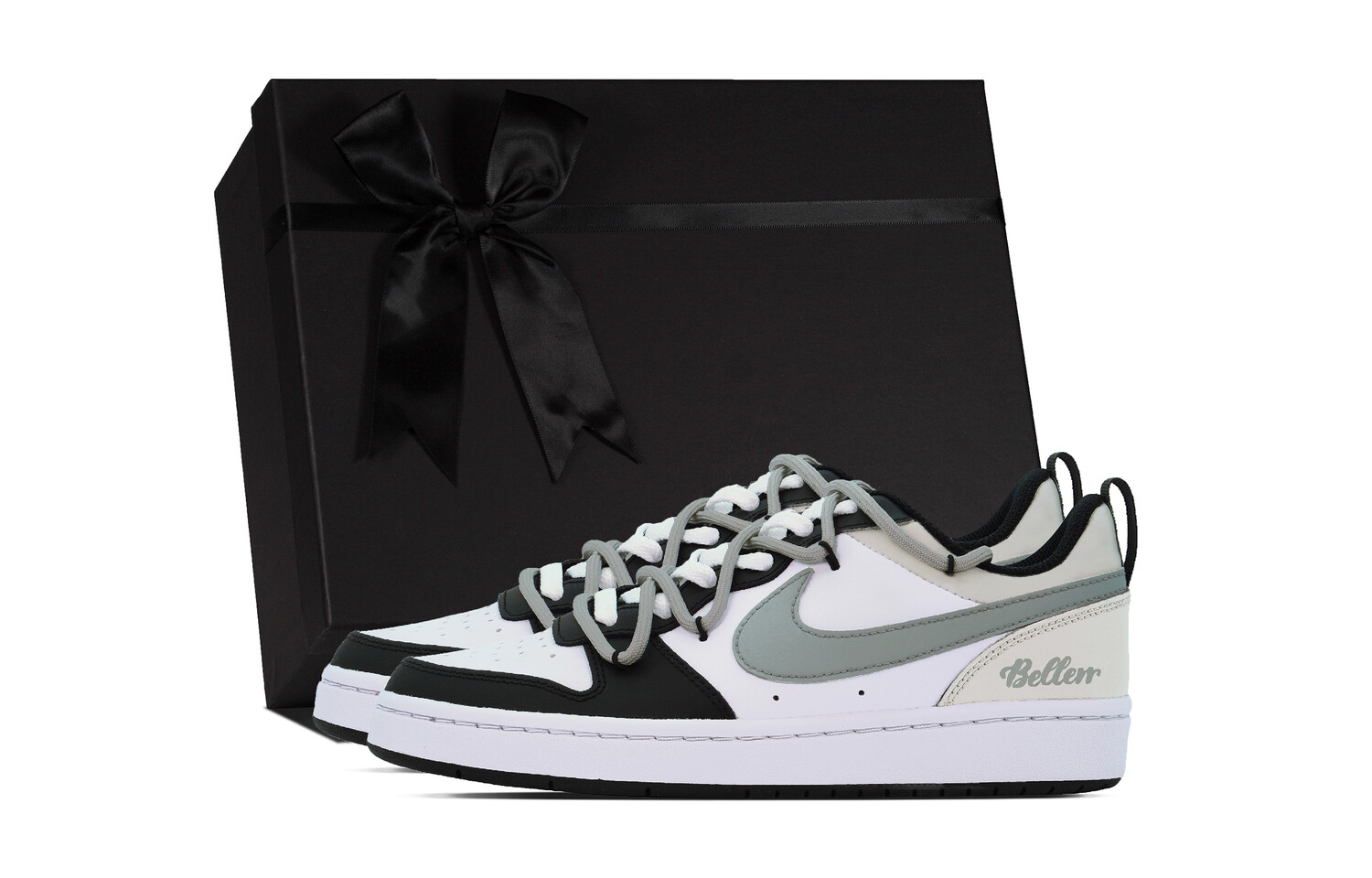 

Кроссовки Nike Court Borough Skateboard Shoes Women's Low-Top Black White Gray, Черный, Кроссовки Nike Court Borough Skateboard Shoes Women's Low-Top Black White Gray