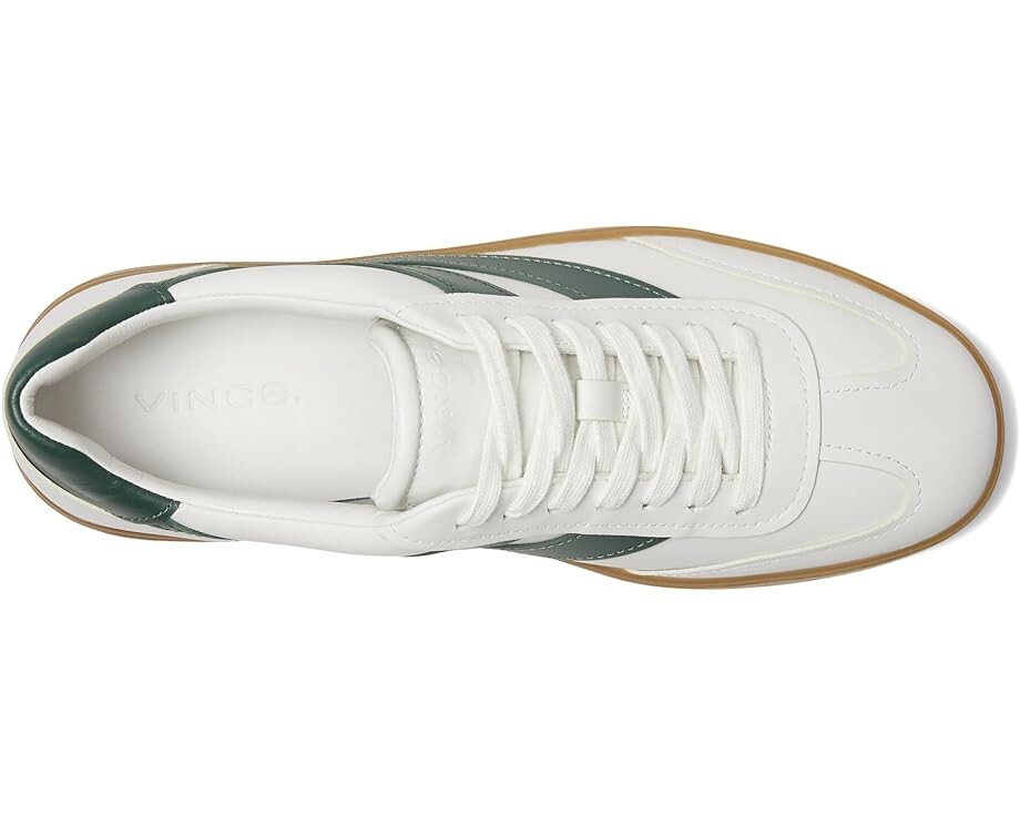 Кроссовки Vince Oasis-M Lace-Up Retro Sneakers, цвет Chalk White/Pine Green Leather — фото 2