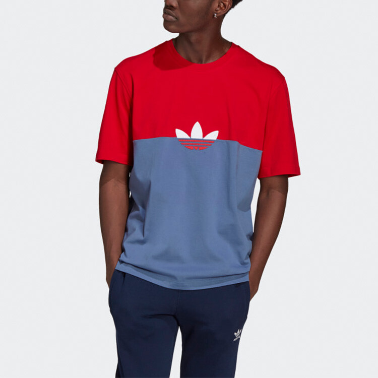 Футболка мужская ADICOLOR сине-красная, цвет блок Adidas Originals, красный — фото 2