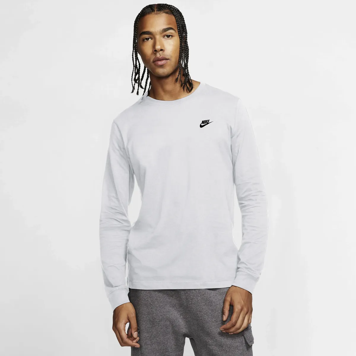 

Рубашка с длинными рукавами Nike Sportswear "МУЖСКАЯ ФУТБОЛКА С ДЛИННЫМ РУКАВОМ", белый