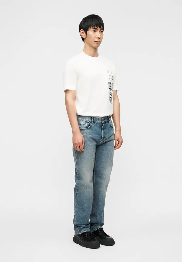 Брюки с карманами, джинсы свободного кроя Emporio Armani, Medium Blue Denim — фото 4