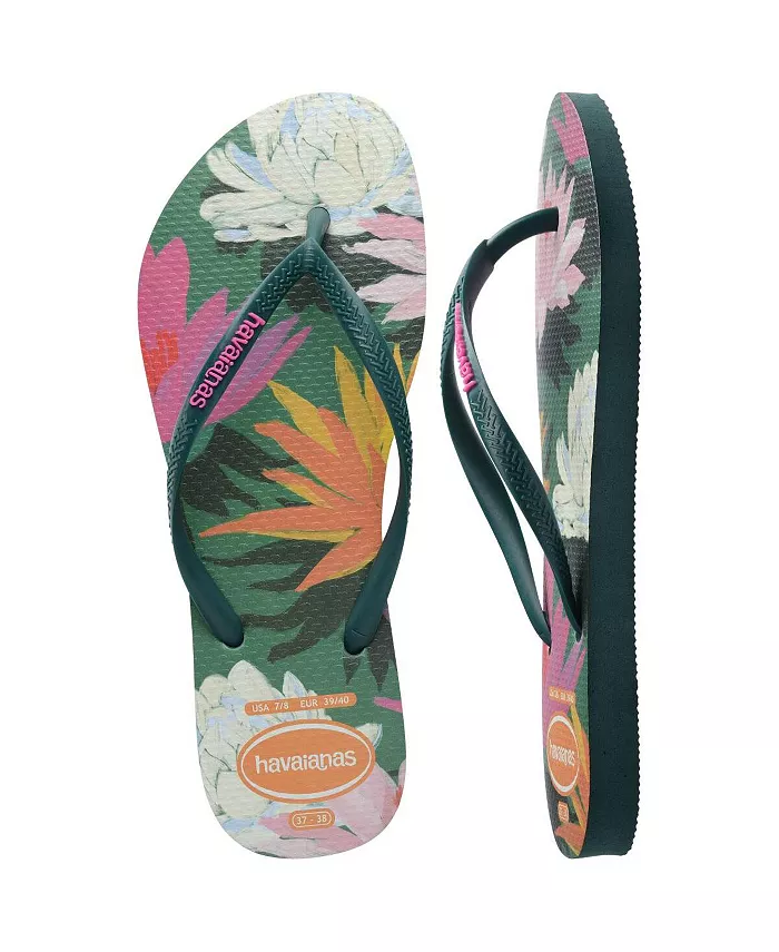Женские летние сандалии-слипоны Slim Havaianas, зеленый — фото 4