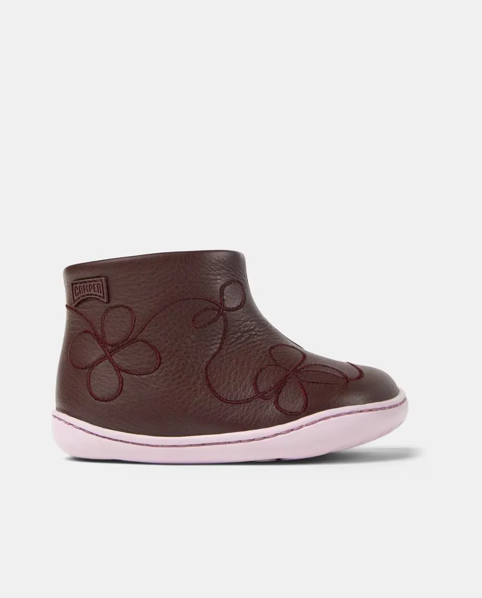 

Peu Cami Twins кожаные ботинки для девочек Camper, цвет Burdeos