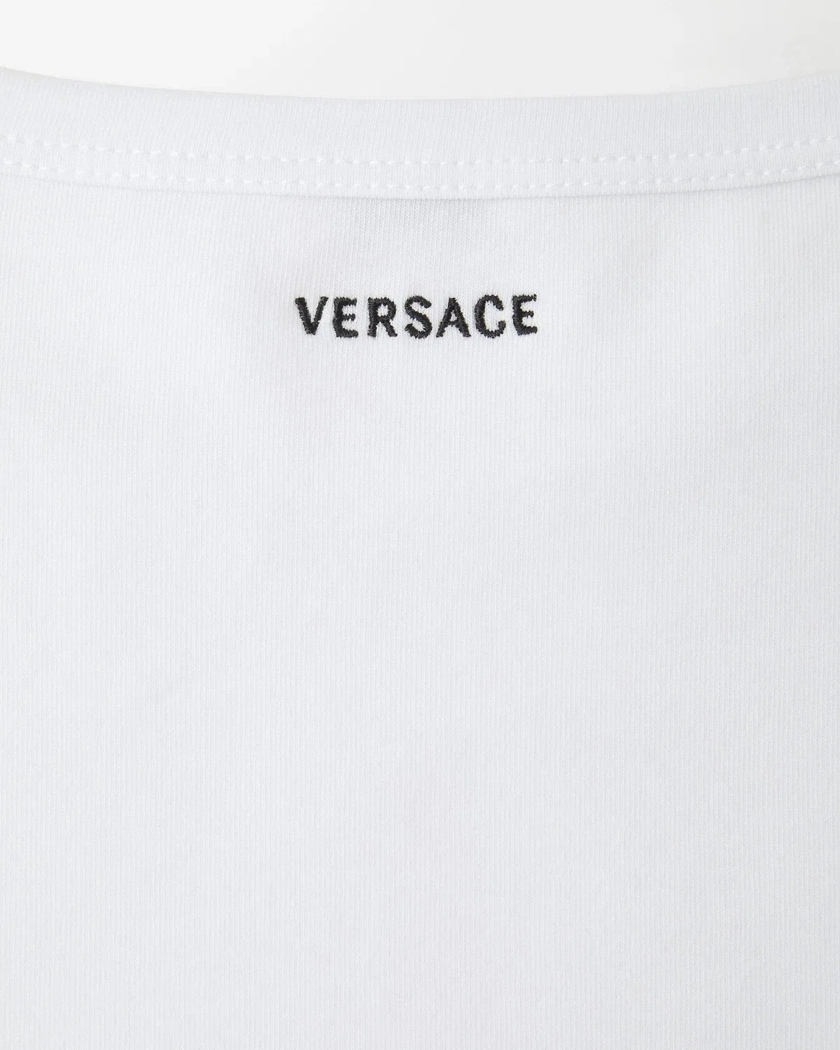Футболка из хлопкового джерси с вышивкой VERSACE, белый — фото 3