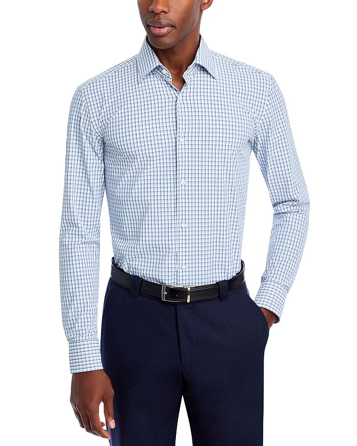 

Рубашка Hank Kent Slim Fit Performance BOSS, синий