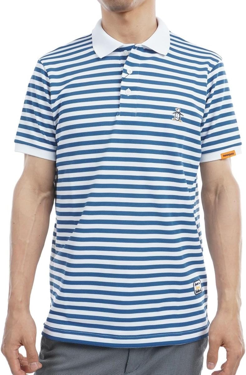 

Мужская рубашка-поло Muning Wear MG4FHS52M с коротким рукавом, с каймой, впитывающая пот, быстросохнущая, солнцезащитная, для гольфа Munsingwear, синий