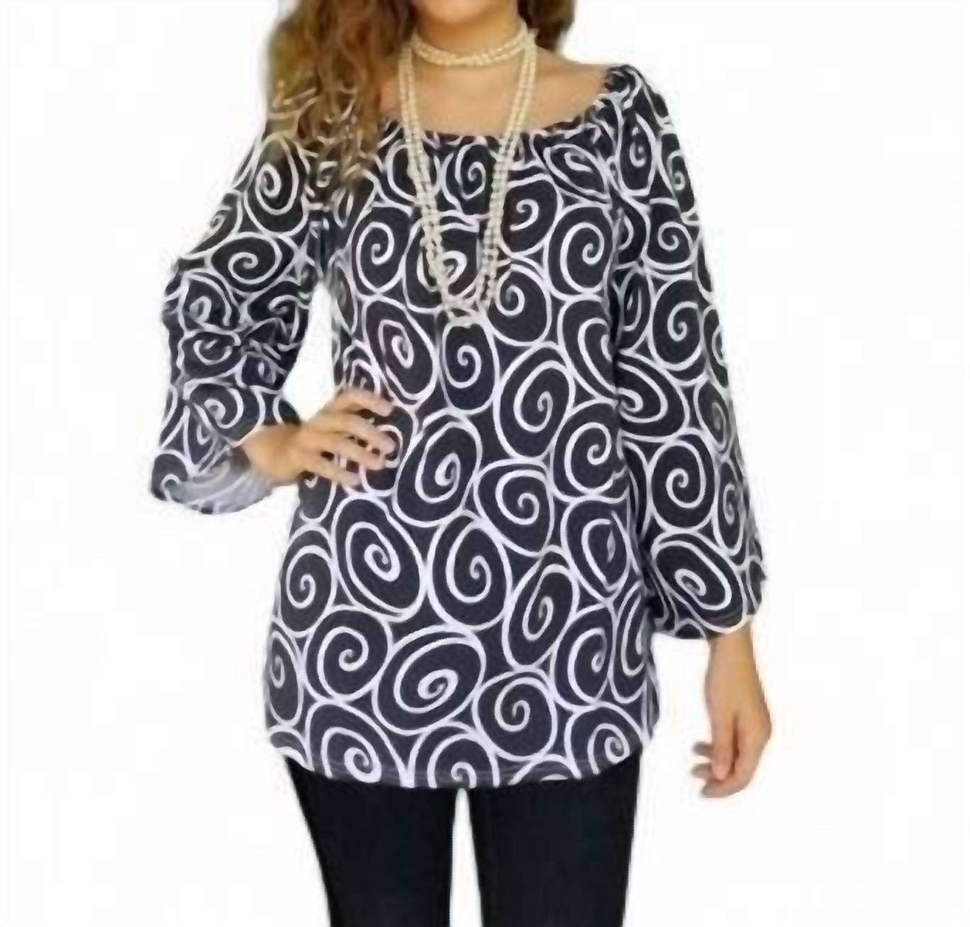 

Топ Swirl Babydoll черного/белого цвета Erma’s Closet