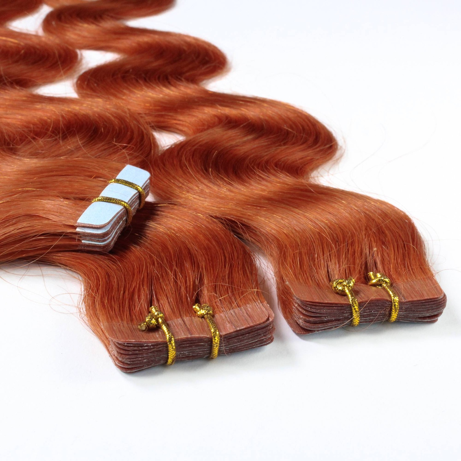 Накладные волосы tape extensions echthaar #8/43 hellblond rot-gold Hair2Heart, 60cm, количество 10 шт. — фото 2