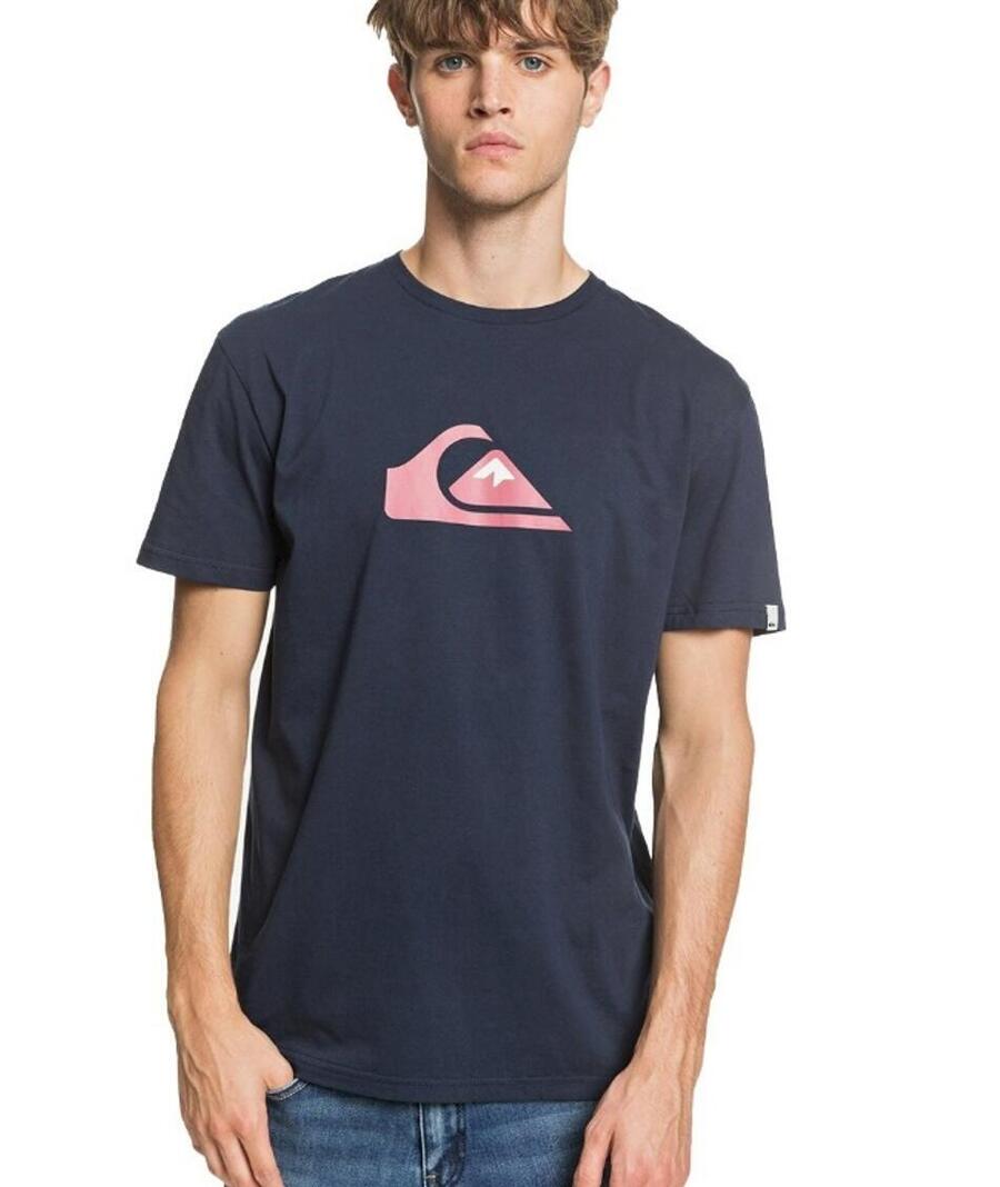 

Футболка Quiksilver Comp Logo Shirt темно-синяя/розовая