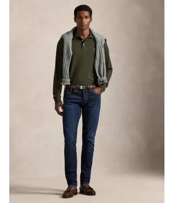 Полюс custom slim fit Polo Ralph Lauren, оливково-зеленый — фото 2
