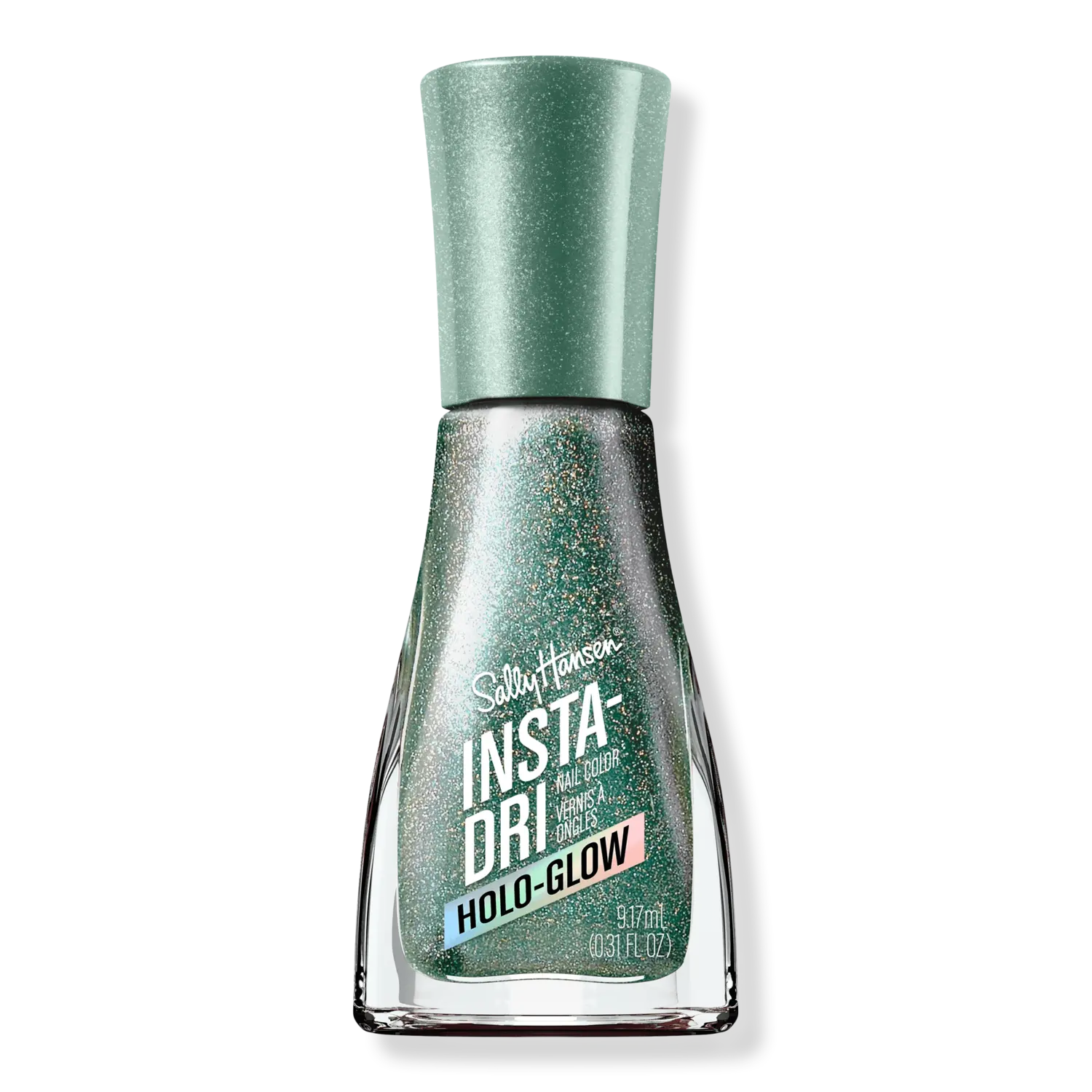 

Лак для ногтей Insta-Dri, сине-зеленый Sally Hansen, All That Shimmers (irredescent green)