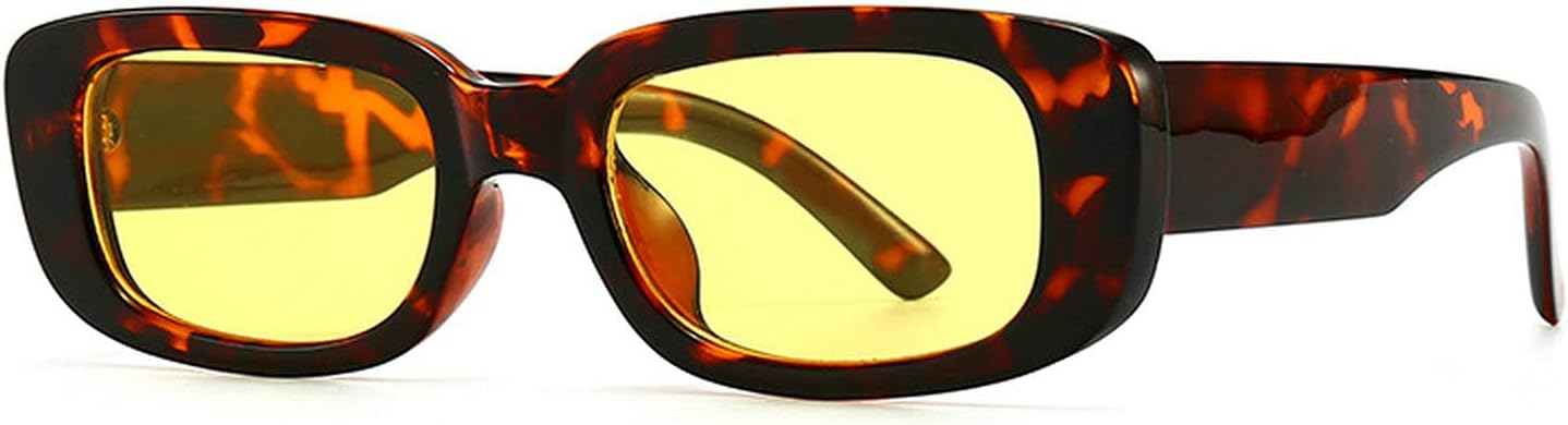 

COTIA Модные маленькие прямоугольные женские солнцезащитные очки в стиле ретро с леопардовым принтом, желтого цвета, солнцезащитные очки UV400, модные мужские квадратные солнцезащитные очки, Leopard Yellow