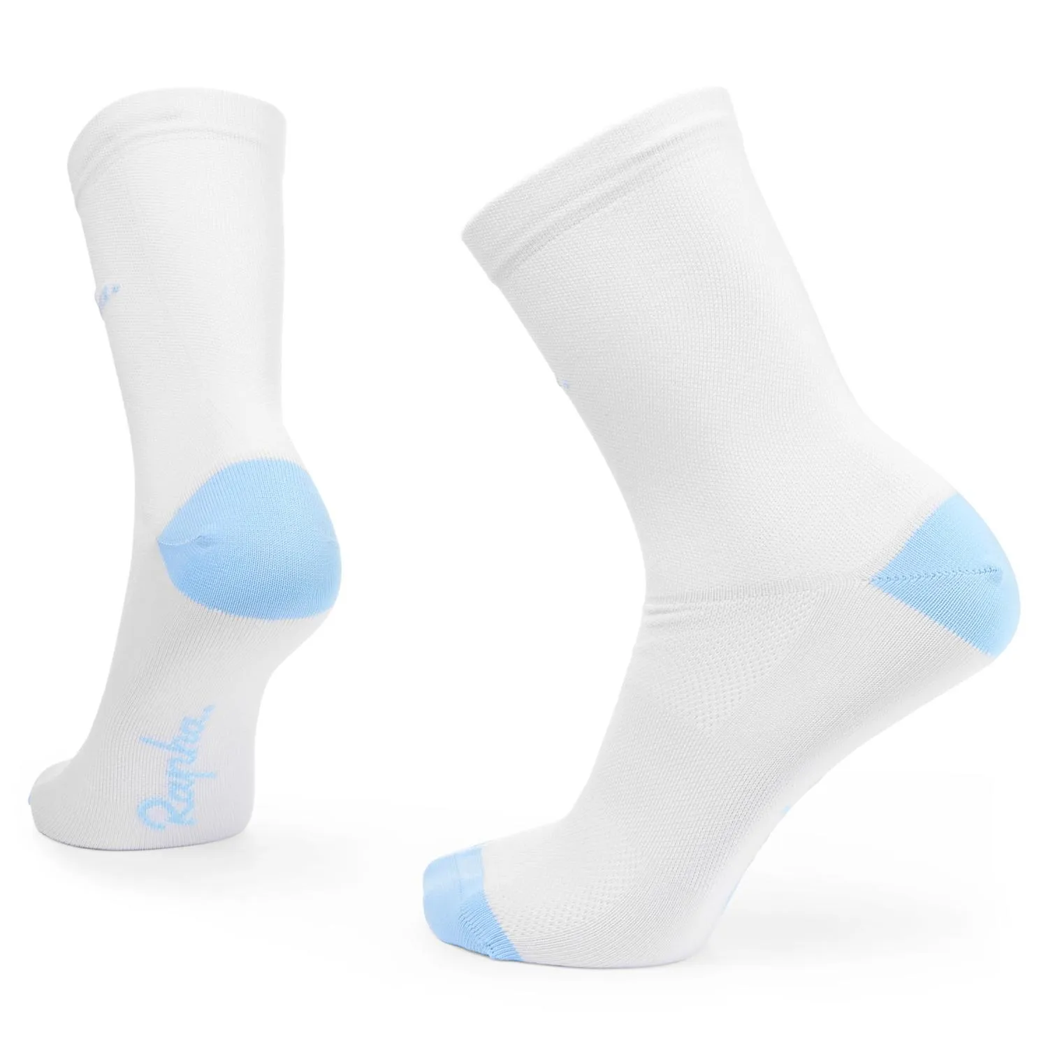 

Логотип велосипедных носок Rapha, Arctic Ice/Kentucky Blue