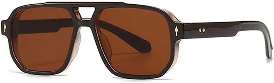 

Солнцезащитные очки с двойной перемычкой для женщин, градиентная защита от УФ-излучения UV400, заклепки для мужчин, для занятий спортом на открытом воздухе, бега и езды generic, Brown Brown