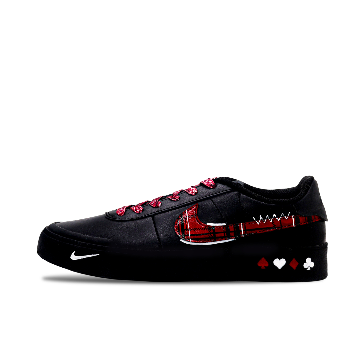 

Nike Кроссовки для скейтбординга Court Shot Red Peach A Abрасion Resistant низкие мужские Black Red White