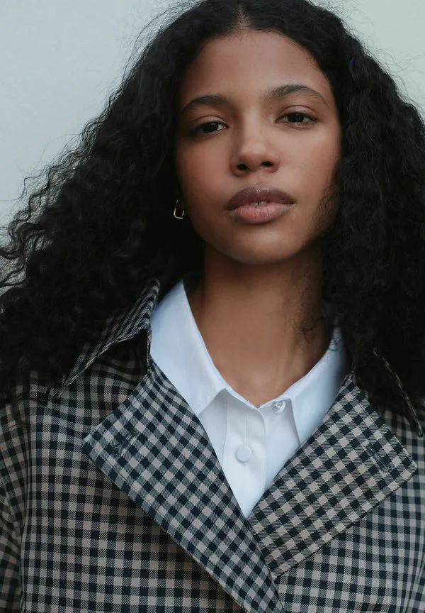 Летняя короткая летняя куртка-тренч укороченного кроя Next, Navy Check — фото 3