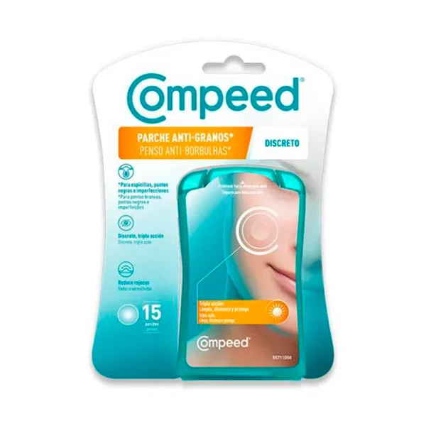 

Очищает, скрывает и защищает Parche Anti-Granos Discreto Compeed, 15 UD