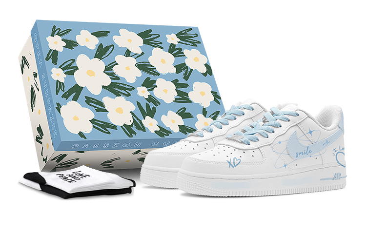 

Кроссовки Nike Air Force 1 Low Top Skateboard мужские сине-белые, небесно-голубые