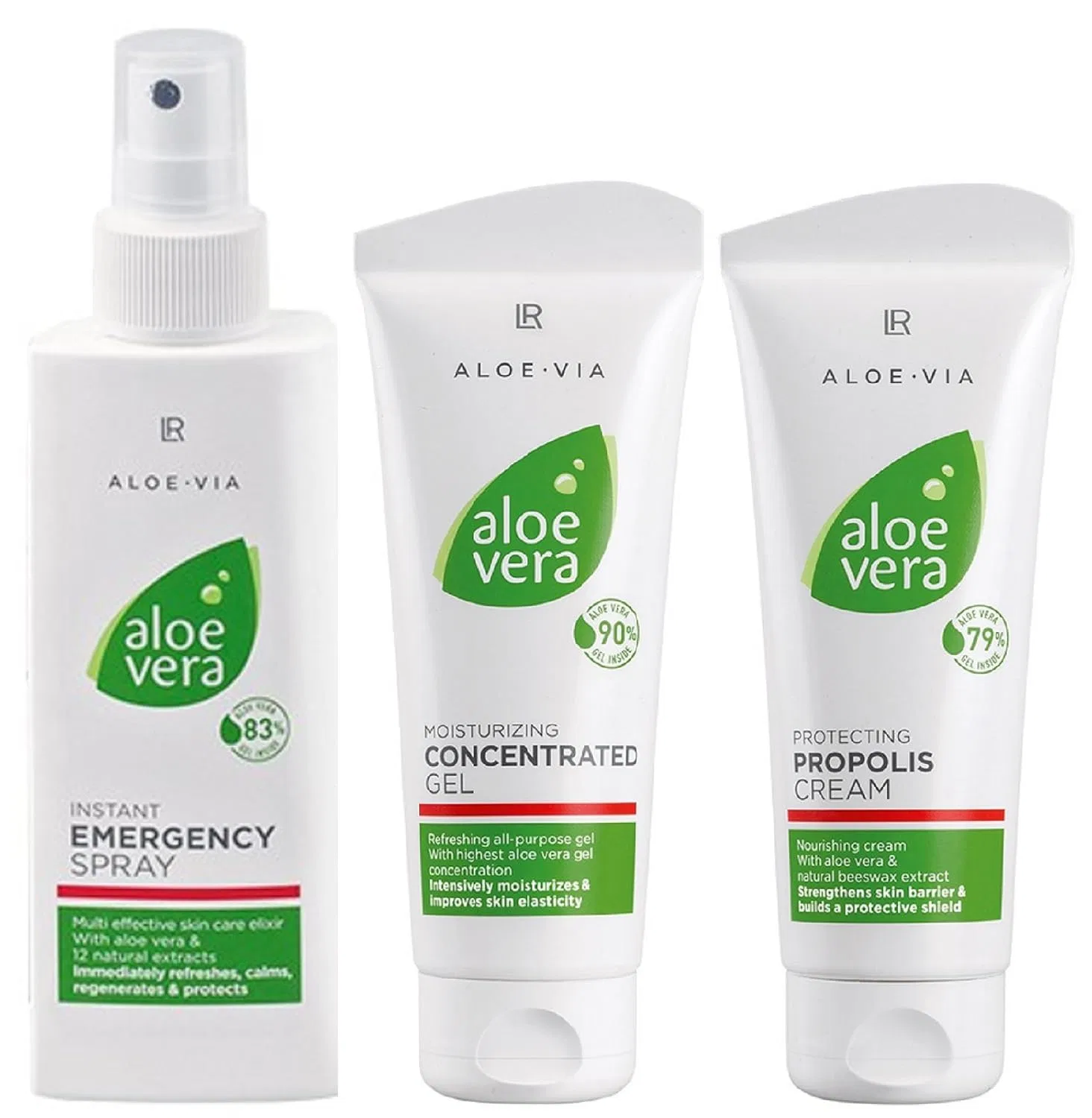 Набор LR Aloe Vera Box (крем с прополисом 100 мл, концентрат 100 мл и спрей первой помощи 150 мл) L R — фото 2