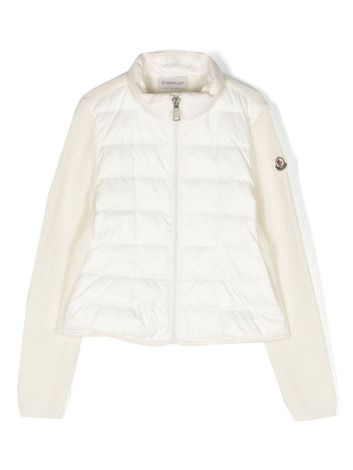 

Moncler Enfant стеганая куртка в рубчик, белый