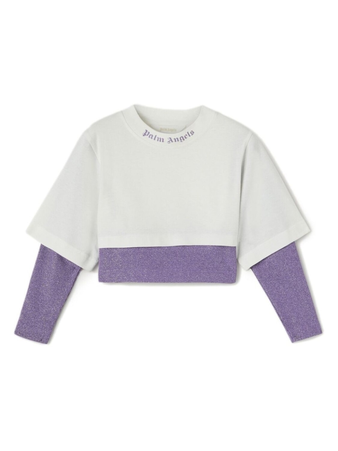 

Palm Angels Kids многослойная футболка Lurex, нейтральный цвет