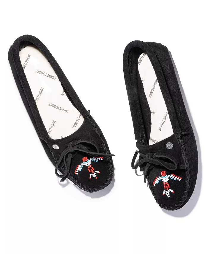 Женские мокасины Thunderbird "Animikii" на мягкой подошве Minnetonka, черный — фото 4