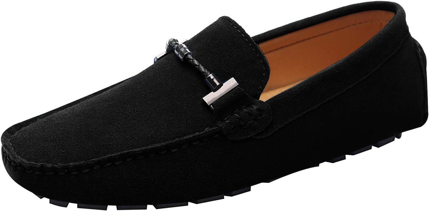 

Мужские элегантные лоферы ANUFER с пряжкой, комфортные замшевые туфли, стильные мокасины, черный