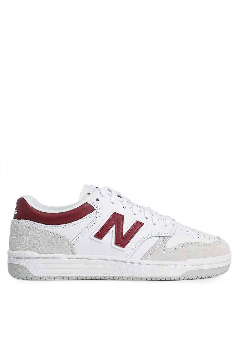 Кроссовки классические Lifestyle, 480, New Balance, белый/бордовый