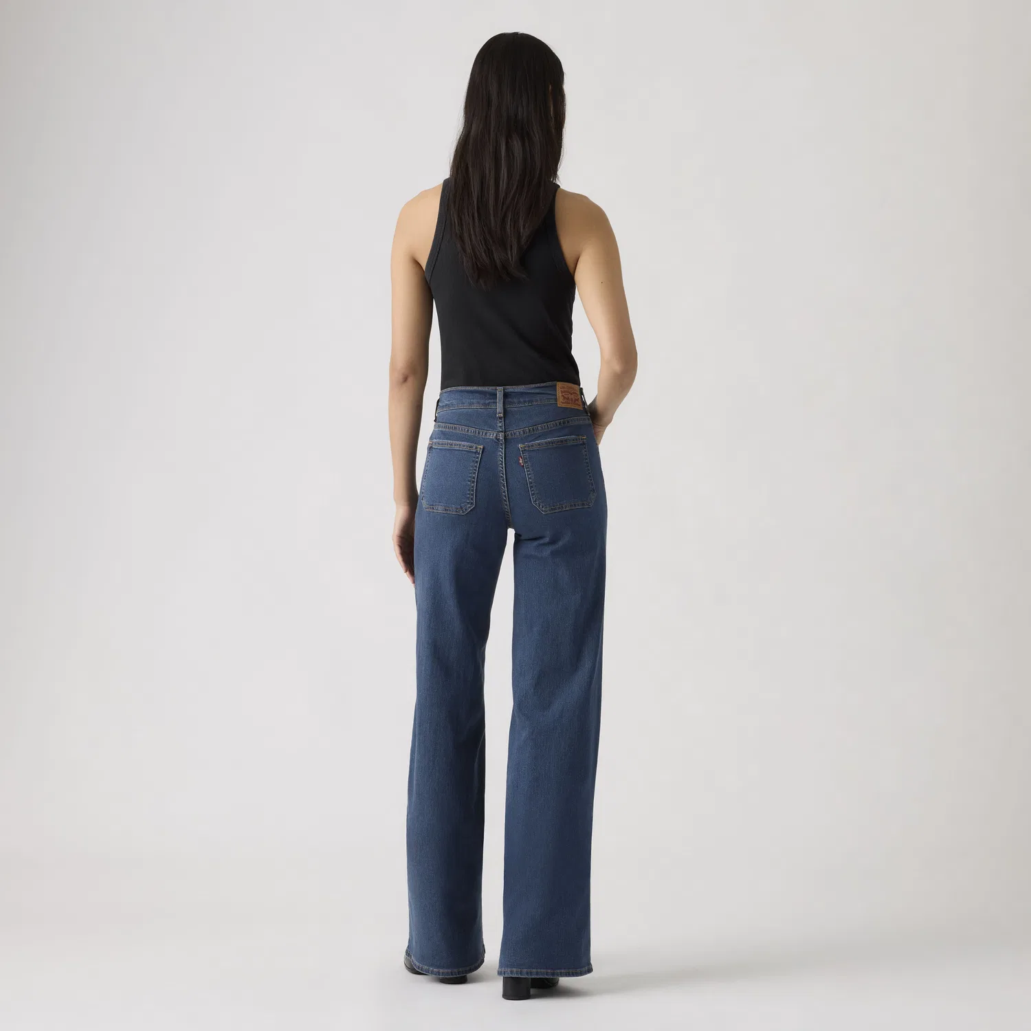 318 Женские джинсы с широкими штанинами и швом Levi's, Dark Wash — фото 3