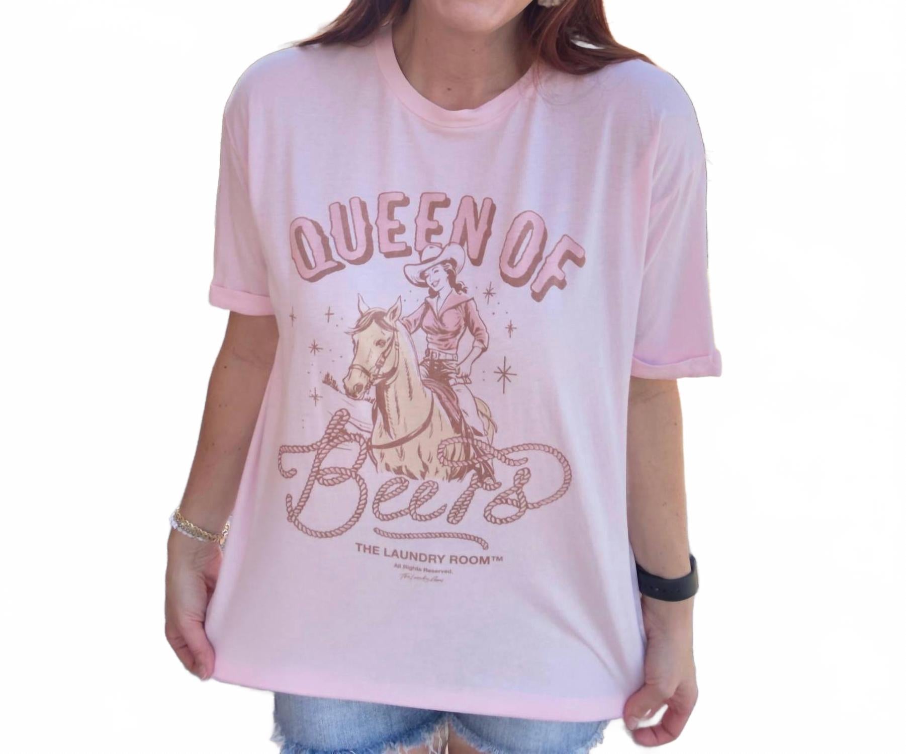 

Футболка Queen Of Beers светло-розовая The Laundry Room