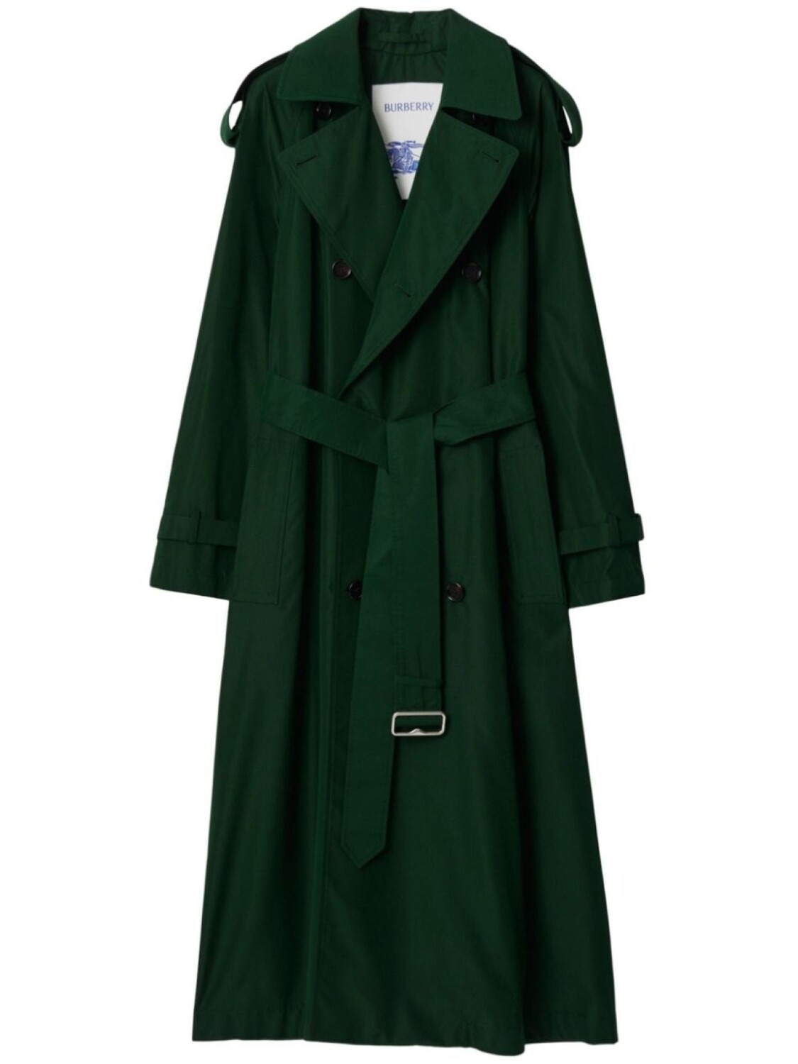 

Burberry длинный шелковый тренч, зеленый