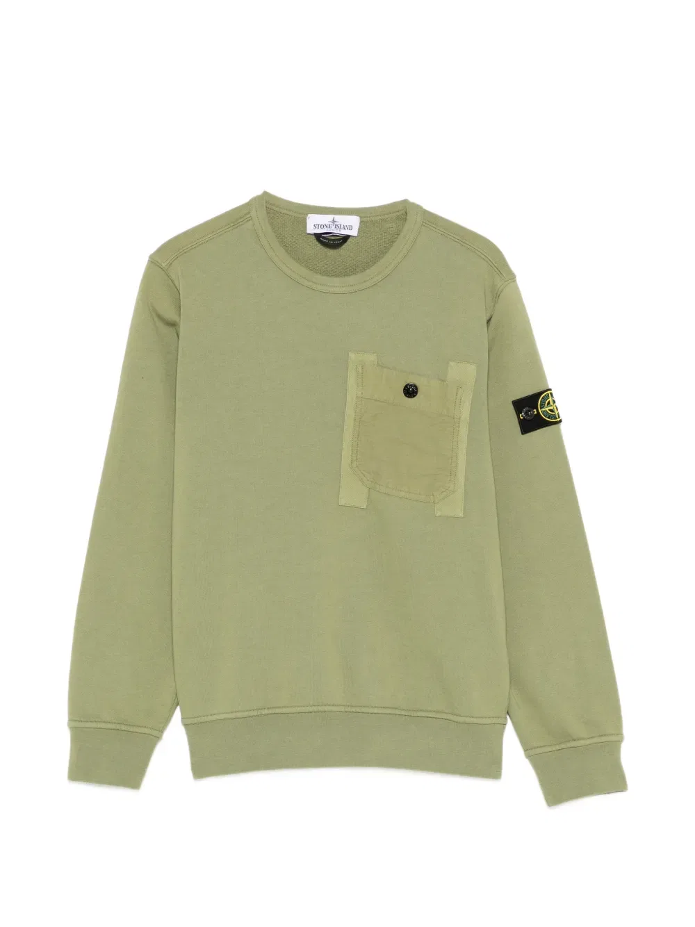 Толстовка с нашивкой на кармане Stone Island Junior, зеленый
