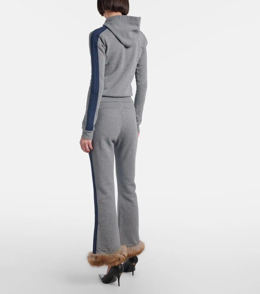 Вышитые хлопковые капри с низкой посадкой Balenciaga, серый — фото 3