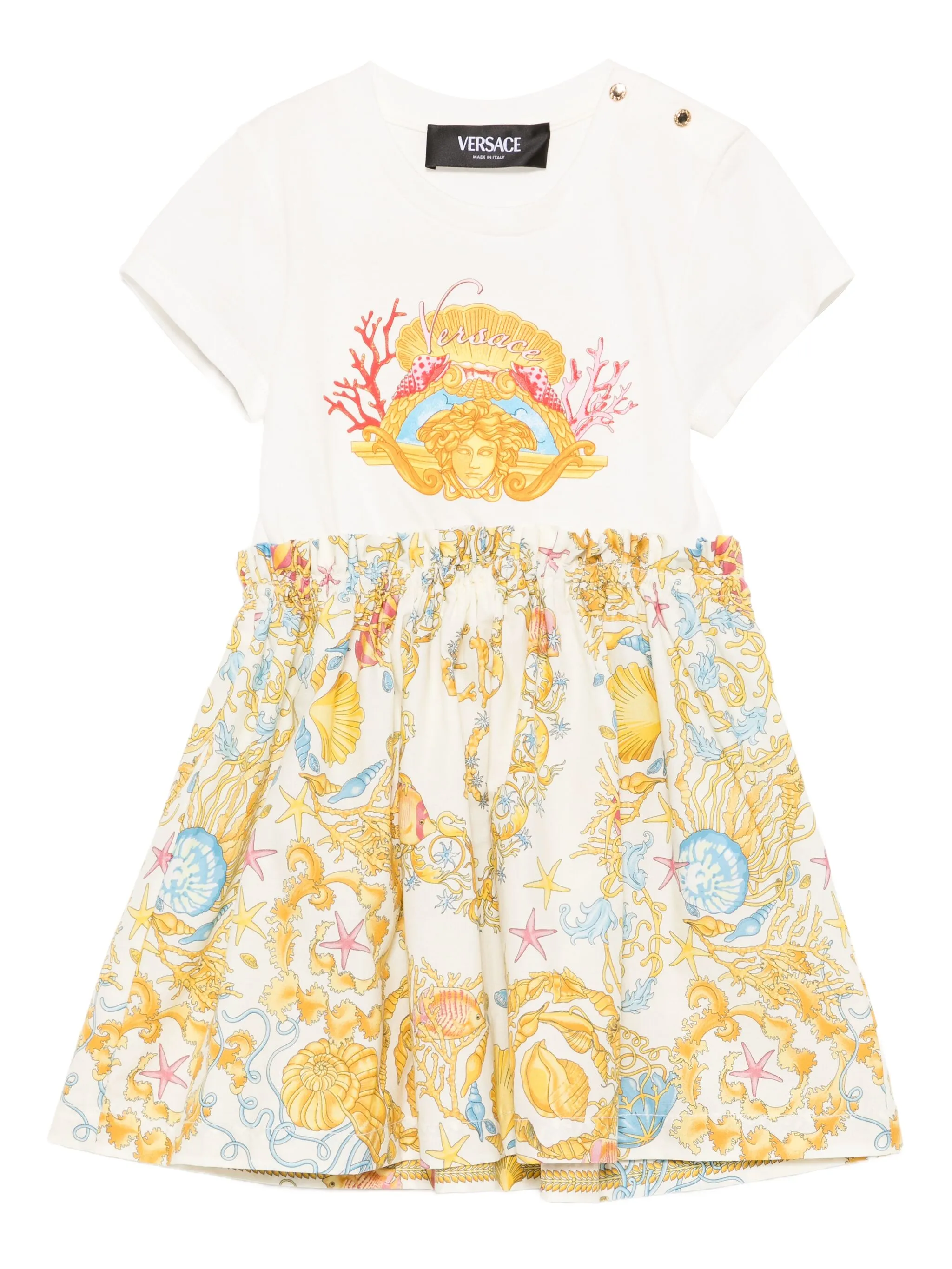 

Платье с графичным принтом Versace Kids, белый