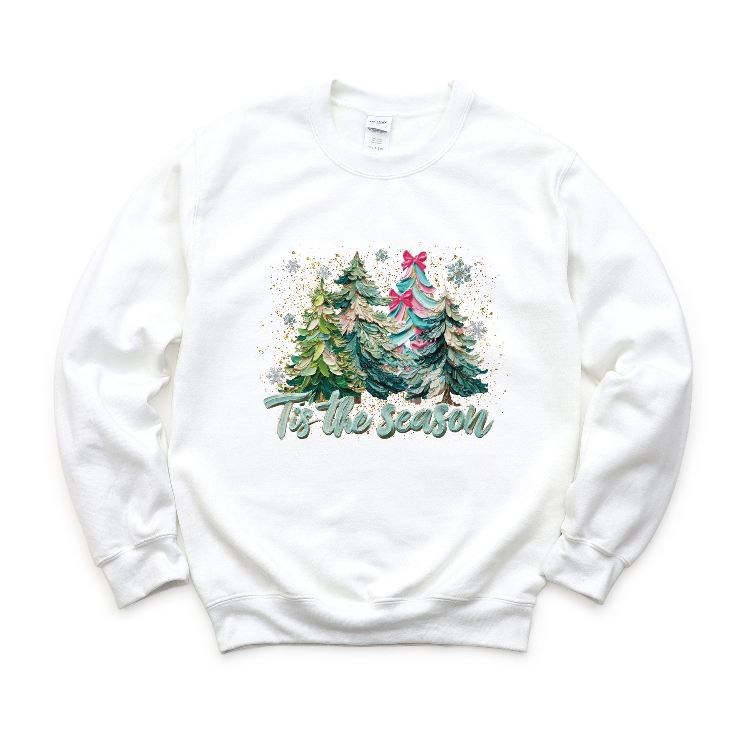 

Толстовка Tis The Season Painted Trees - Women's Graphic Sweatshirt Simply Sage Market, белый