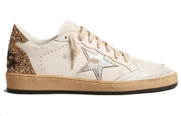 Ball-Star Glitter Low-top Sneakers Golden Goose, Экрю — фото 2