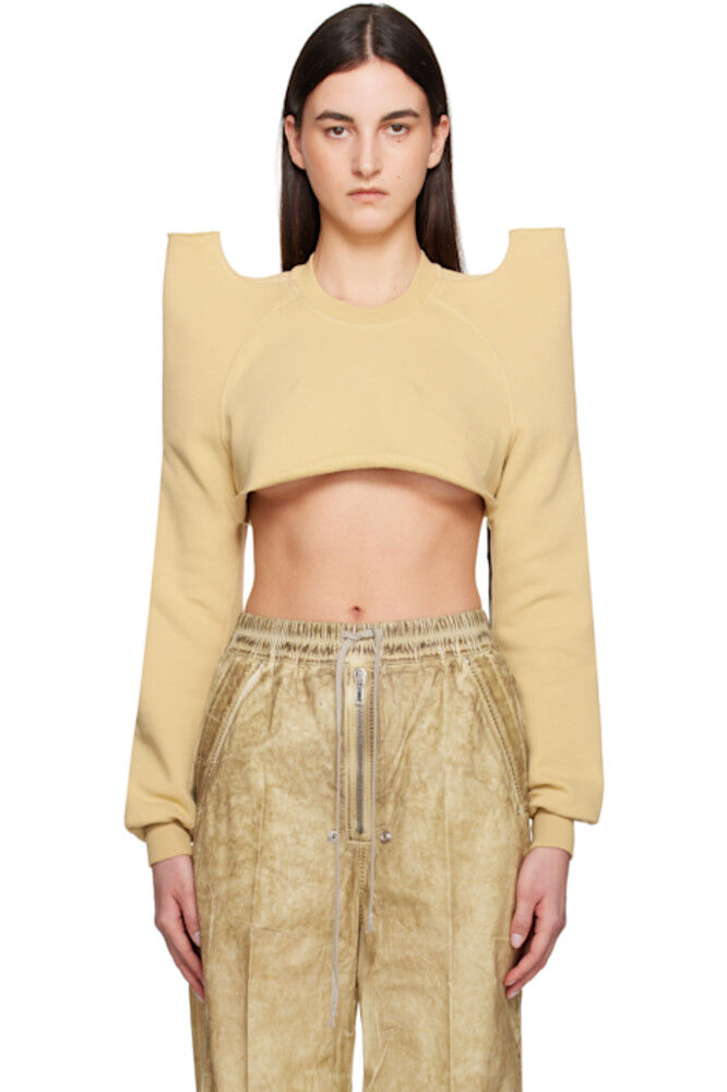 

Бежевый укороченный свитшот Hollywood Tecsweat Rick Owens DRKSHDW