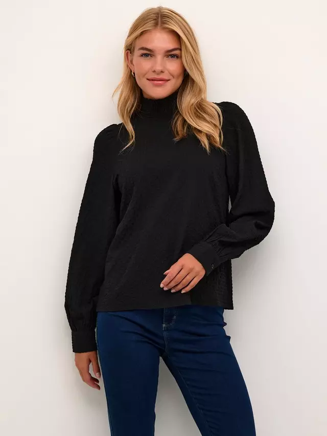 

Топ KAFFE Ditte Smock Neck, черный