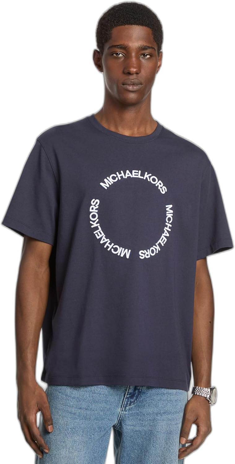 

Мужская футболка Michael Kors с круглым логотипом, Midnight, Синий, Мужская футболка Michael Kors с круглым логотипом, Midnight