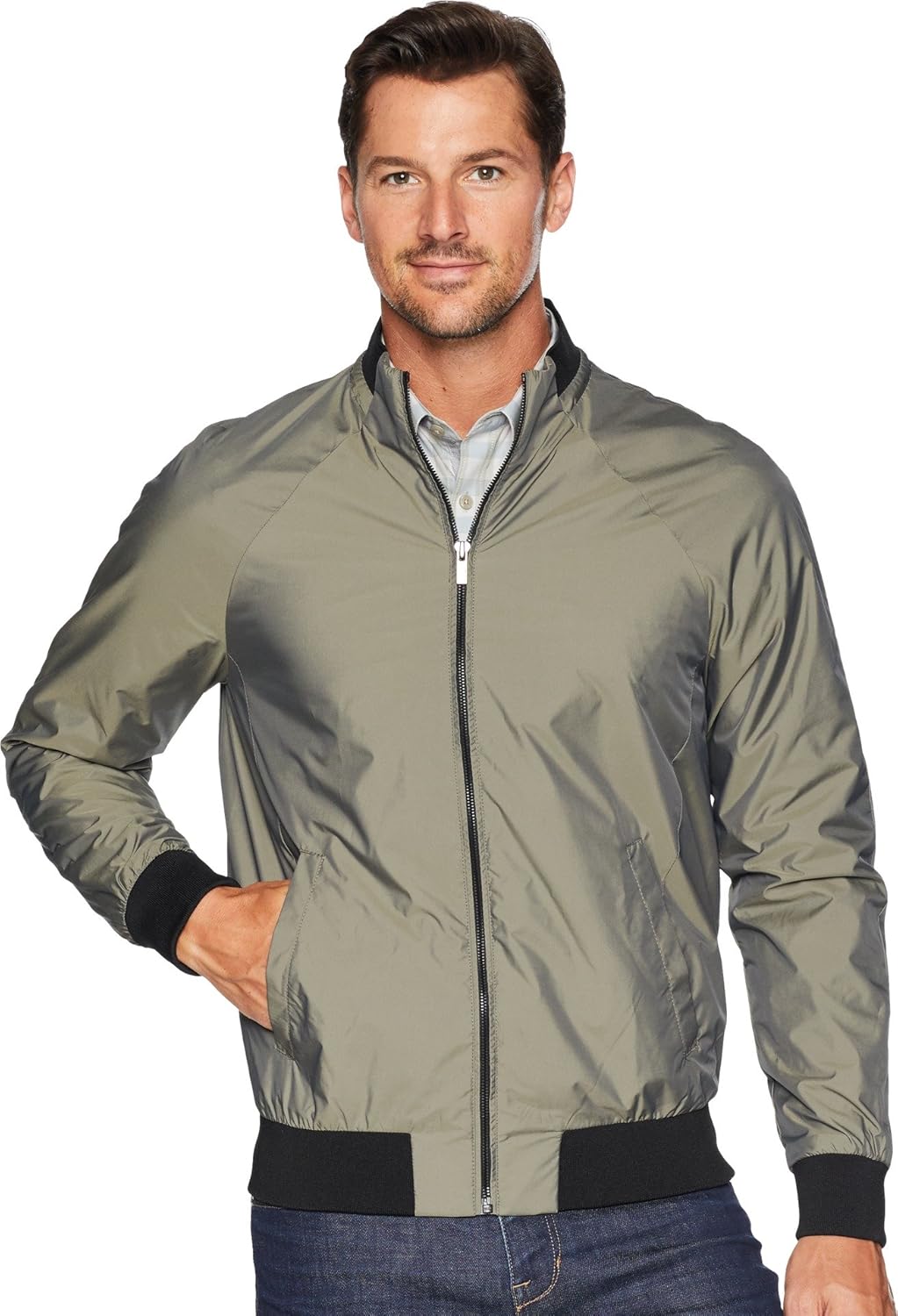 

Мужская нейлоновая куртка Calvin Klein на молнии, Elephant Skin